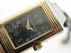 Reverso Ultra Thin Duoface RG SWF Gray Dial on Line Black Leather Strap Ronda Quartz