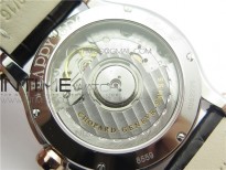 HAPPY SPORT AUTOMATIC SS/RG 36MM ZF 1:1 BEST EDITION WHITE DIAL ON BLACK LEATHER STRAP A2892