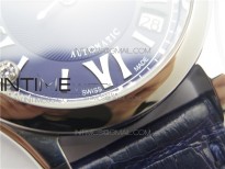 HAPPY SPORT AUTOMATIC SS 36MM ZF 1:1 BEST EDITION BLUE DIAL ON BLUE LEATHER STRAP A2892