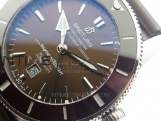 Super Ocean Heritage Brown Ceramic Bezel SS Brown Dial on Brown Gummy Strap A2824