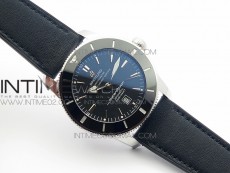 Super Ocean Heritage Black Ceramic Bezel SS Black Dial on Black Gummy Strap A2824