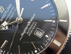 Super Ocean Heritage Black Ceramic Bezel SS Black Dial on Black Gummy Strap A2824