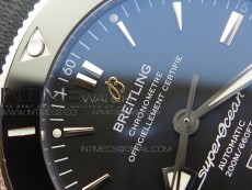 Super Ocean Heritage Black Ceramic Bezel SS Black Dial on Black Gummy Strap A2824