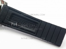 Super Ocean Heritage Black Ceramic Bezel SS Black Dial on Black Gummy Strap A2824