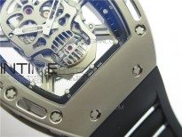 RM052 Skull Titanium ZF 1:1 Best Edition Skeleton Dial on Black Rubber Strap NH05A