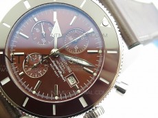 Super Ocean 1884 Heritage Blue Ceramic Bezel SS Brown Dial on A7750