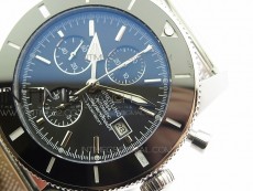 Super Ocean 1884 Heritage Black Ceramic Bezel SS Black Dial on A7750
