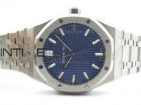 Royal Oak 41mm 15400 SS ZF 1:1 Best Edition Blue Textured Dial on SS Bracelet A3120 (Free Box)