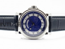 Marine 5222 SS HGF 1:1 Best Edition Blue Dial On black Leather Strap Asian Cal.517GG(Free rubber strap)