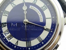 Marine 5222 SS HGF 1:1 Best Edition Blue Dial On black Leather Strap Asian Cal.517GG(Free rubber strap)