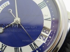 Marine 5222 SS HGF 1:1 Best Edition Blue Dial On black Leather Strap Asian Cal.517GG(Free rubber strap)