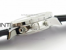 Challenger Chronograph SS Black Dial on Rubber Strap A7750 (Free a rubber strap)