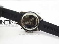 Challenger Chronograph SS Black Dial on Rubber Strap A7750 (Free a rubber strap)