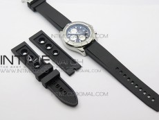 Challenger Chronograph SS Black Dial on Rubber Strap A7750 (Free a rubber strap)
