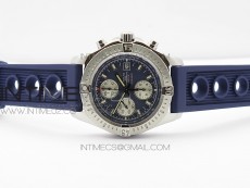 Challenger Chronograph SS Blue Dial on Rubber Strap A7750 (Free rubber strap)