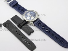 Challenger Chronograph SS Blue Dial on Rubber Strap A7750 (Free rubber strap)