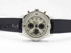 Challenger Chronograph SS White Dial on Rubber Strap A7750 (Free rubber strap)