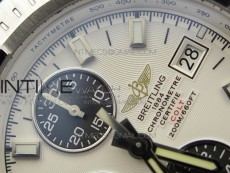 Challenger Chronograph SS White Dial on Rubber Strap A7750 (Free rubber strap)