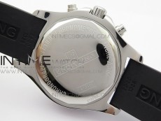 Challenger Chronograph SS White Dial on Rubber Strap A7750 (Free rubber strap)