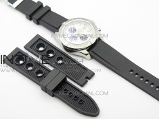Challenger Chronograph SS White Dial on Rubber Strap A7750 (Free rubber strap)