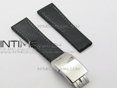 Breitling Black Gummy Rubber Strap 24/20 + Genuine Clasp