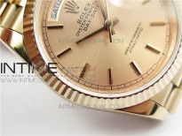 Day-Date 36 128239 RG BP Best Edition Pink Gold Sticks Markers Dial on RG President Bracelet