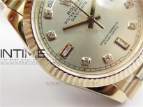 Day-Date 36 128239 RG BP Best Edition Silver Crystal Markers Dial on RG President Bracelet