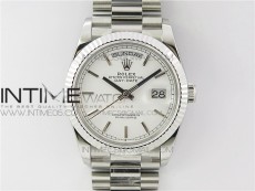 Day-Date 36 128239 SS BP Best Edition White Sticks Markers Dial on SS President Bracelet