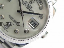 Day-Date 36 128239 SS BP Best Edition White MOP Crystal Markers Dial on SS President Bracelet