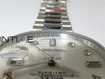 Day-Date 36 128239 SS BP Best Edition White MOP Crystal Markers Dial on SS President Bracelet