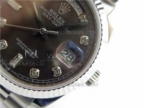 Day-Date 36 128239 SS BP Best Edition Brown Crystal Markers Dial on SS President Bracelet