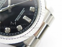 Day-Date 36 128239 SS BP Best Edition Black Crystal Markers Dial on SS President Bracelet