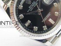 Day-Date 36 128239 SS BP Best Edition Black Crystal Markers Dial on SS President Bracelet