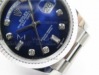 Day-Date 36 128239 SS BP Best Edition Blue Crystal Markers Dial on SS President Bracelet