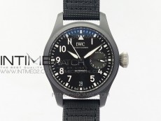 Big Pilot Real PR IW502001 Real Ceramic V2 ZF 1:1 Best Edition Black Dial on Black Calfskin Strap A51111