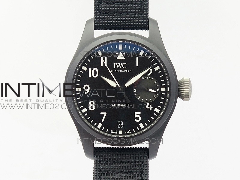 Big Pilot Real PR IW502001 Real Ceramic AZF 1:1 Best Edition Black Dial on Black Calfskin Strap A51111 Big Pilot Real PR IW502001 Real Ceramic AZF 1:1 Best Edition Black Dial on Black Calfskin Strap A51111