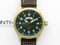 Pilot UTC Bronzo IW327101 ZF 1:1 Best Edition Dark Green Dial on Brown Leather Strap A35111
