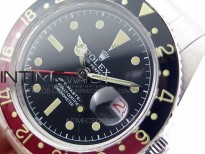 Vintage GMT Master Black/Red Bezel Black Dial Style02 on SS Bracelet A2836