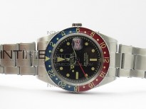 Vintage GMT Master Blue/Red Bezel Black Dial Style03 on SS Bracelet A2836