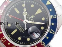 Vintage GMT Master Blue/Red Bezel Black Dial Style03 on SS Bracelet A2836