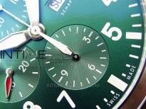 Pilot Chrono Spitfire IW3777 Green SS ZF 1:1 Best Edition Green Dial on Brown Leather Strap A7750