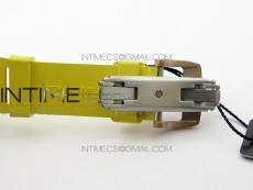 RM011 RG Chronograph SS Case KVF 1:1 Best Edition Crystal Skeleton Dial on Yellow Rubber Strap A7750