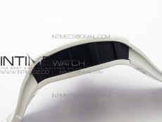 RM055 Real White Ceramic Case KVF Best Edition Skeleton Dial Red on White Rubber Strap MIYOTA8215