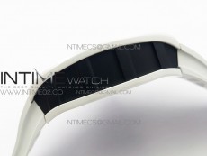 RM055 Real White Ceramic Case KVF Best Edition Skeleton Dial Blue on White Rubber Strap MIYOTA8215