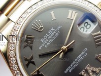 Datejust 31mm 278275 RG Dia Bezel BP Best Edition Gray Roman Markers Dial @6 Dia on RG President Bracelet