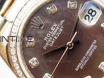 Datejust 31mm 278275 RG BP Best Edition Dia Bezel Brown Roman Crystal Markers Dial on RG President Bracelet
