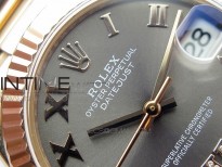Datejust 31mm 278275 RG BP Best Edition Gray Roman Markers Dial @6 Dia on RG President Bracelet