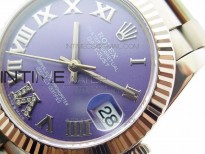Datejust 31mm 278275 RG BP Best Edition Purple Roman Markers Dial @6 Dia on RG President Bracelet