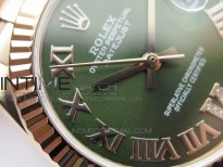 Datejust 31mm 278275 RG BP Best Edition Green Roman Markers Dial @6 Dia on RG President Bracelet