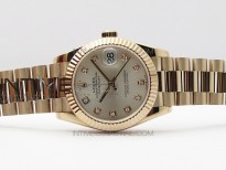 Datejust 31mm 278275 RG BP Best Edition Silver Crystals Markers Dial on RG President Bracelet